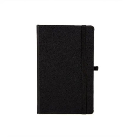 Caderneta Sem Pauta Preto 14X21 cm Personalizada