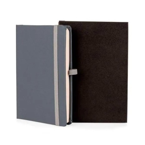 Caderneta Sem Pauta Cinza 14X21 cm Personalizada