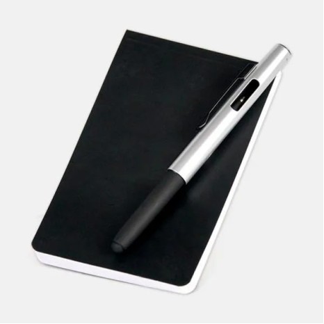 Bloco para Anotações com Caneta Preto/Prata Personalizado