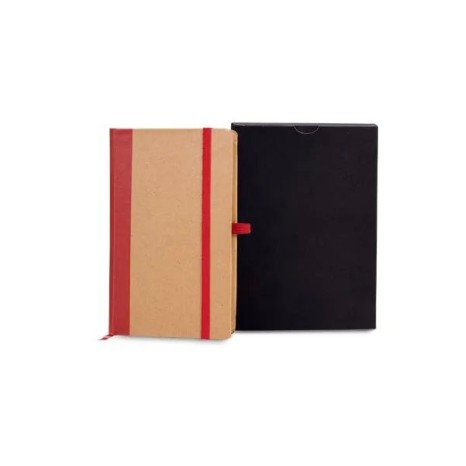 Caderneta Sem Pauta 9,5X15,5 cm Bege/Vermelho Personalizada