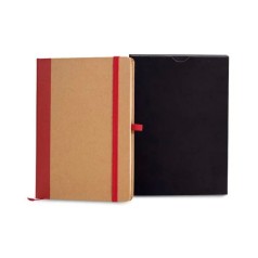 Caderneta Sem Pauta 12,2X17cm Bege/Vermelho Personalizada