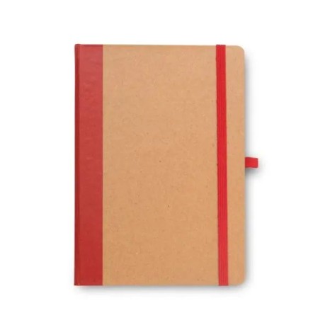 Caderneta Sem Pauta 14X21cm Bege/Vermelho Personalizada