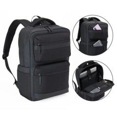 Mochila em Polyester/Pu Executive 20L Preta Personalizado