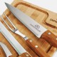 Conjunto para Churrasco em Bambu / Madeira / Inox Dallas 5 Pçs Personalizado
