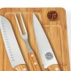 Conjunto para Churrasco em Bambu /Madeira / Inox Dallas 4 Pçs Personalizado