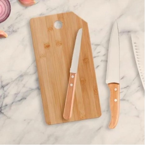 Conjunto para Cozinha em Bambu / Madeira / Inox Oregon 4 Pçs Personalizado