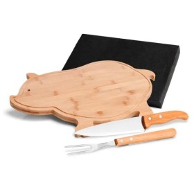 Conjunto para Cozinha em Bambu / Madeira / Inox 3 Pçs Personalizado