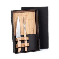 Kit para Churrasco em Bambu/Madeira Personalizado