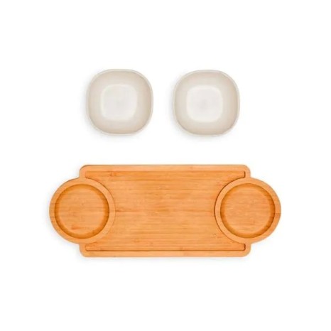 Conjunto para Petiscos em Bambu/Fibra de Bambu 3 Pçs Exclusive Personalizado