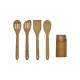 Conjunto de Utensílios em Bambu 5 Pçs Personalizado