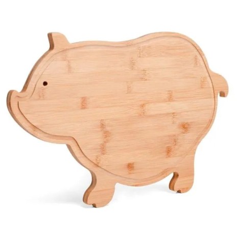 Tábua em Bambu com Formato de Porco Personalizado