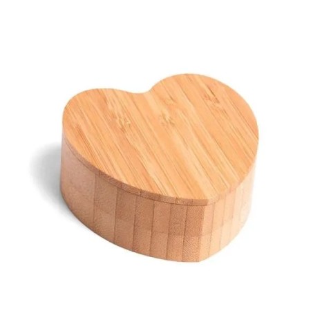 Saleiro em Bambu com Formato de Coração Personalizado
