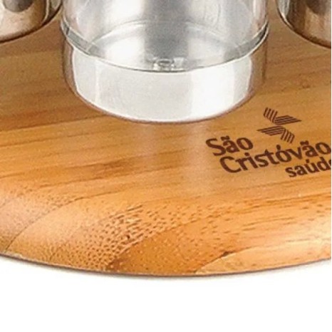 Porta Condimentos em Acrílico/Inox/Bambu Salzburg 6 Pçs Personalizado