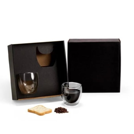 Conjunto de Copos com Parede Dupla 250Ml 2 Pçs Personalizado