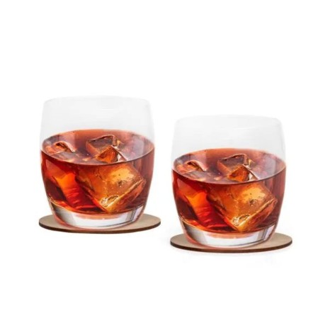 Jogo de Copos de Vidro para Whisky 330 Ml com Porta Copo Personalizado