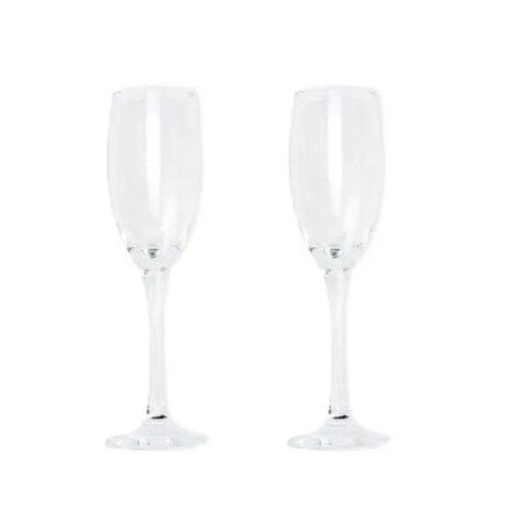 Jogo de Taças de Vidro para Champagne 190 Ml 2 Pçs Não Acompanha A Garrafa Personalizado