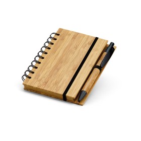 Bloco de Anotação com Capa de Bambu com Logotipo Personalizado