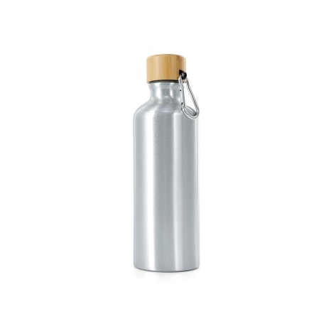 Garrafa Alumínio 500Ml Tampa Bambu com Logotipo