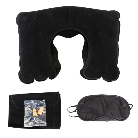 Kit Travesseiro Inflável Tapa Olho e Protetor Auricular Promocional