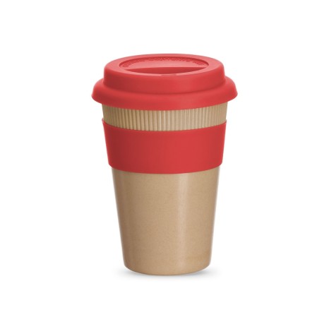 Copo Fibra Bambu com Tampa 450Ml com Logotipo