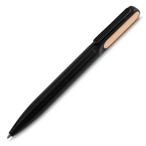 Caneta Metal Det. Bambu com Estojo Promocional