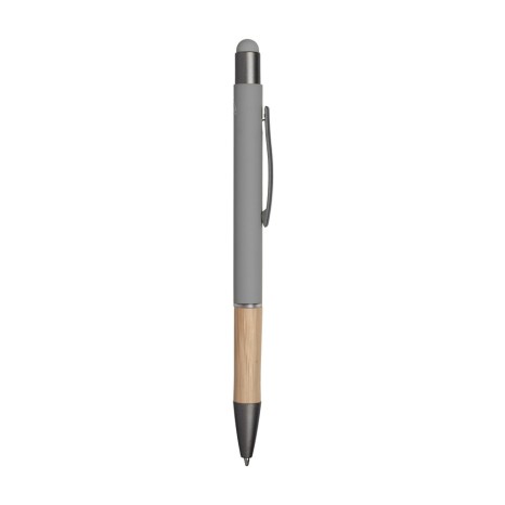 Caneta Touch Screen Alumínio e Bambu com Logotipo