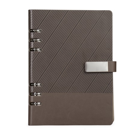 Caderno fichário com fecho magnético promocional