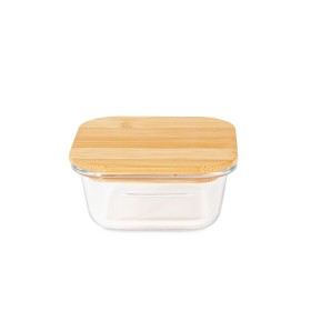 Marmita de vidro com tampa de bambu 250ml para empresas