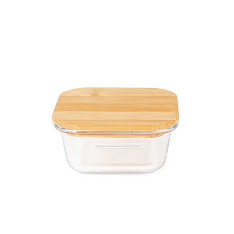 Marmita de vidro com tampa de bambu 250ml para empresas
